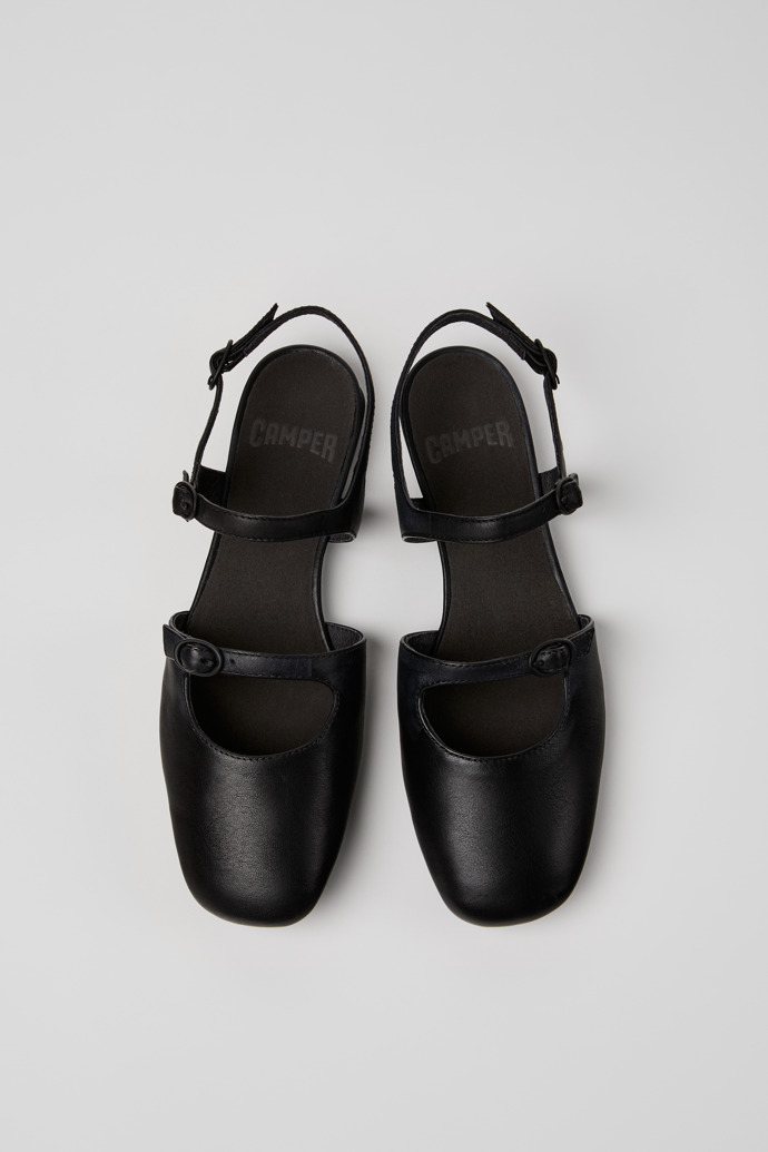 Camper Casi Myra - Zapatos de piel negros semiabiertos para mujer