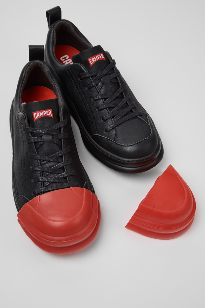 Camper Junction Runner - Zapatillas negras de piel para mujer.