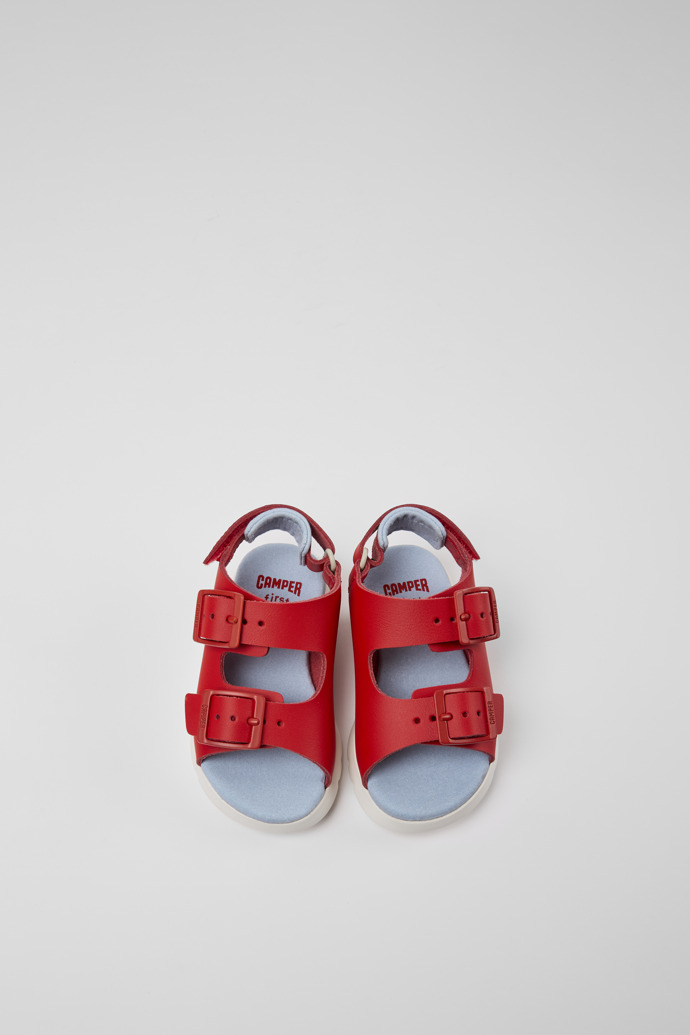 Camper Oruga - Sandalias rojas de piel para niños.