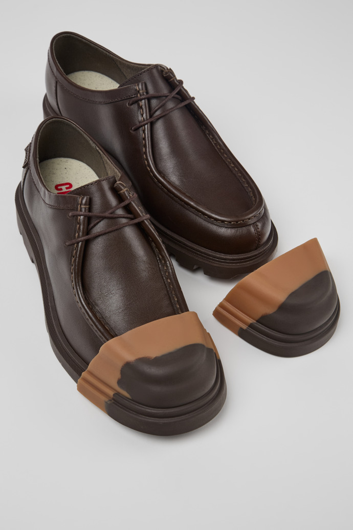 Camper Junction - Zapatos marrones de piel para mujer.