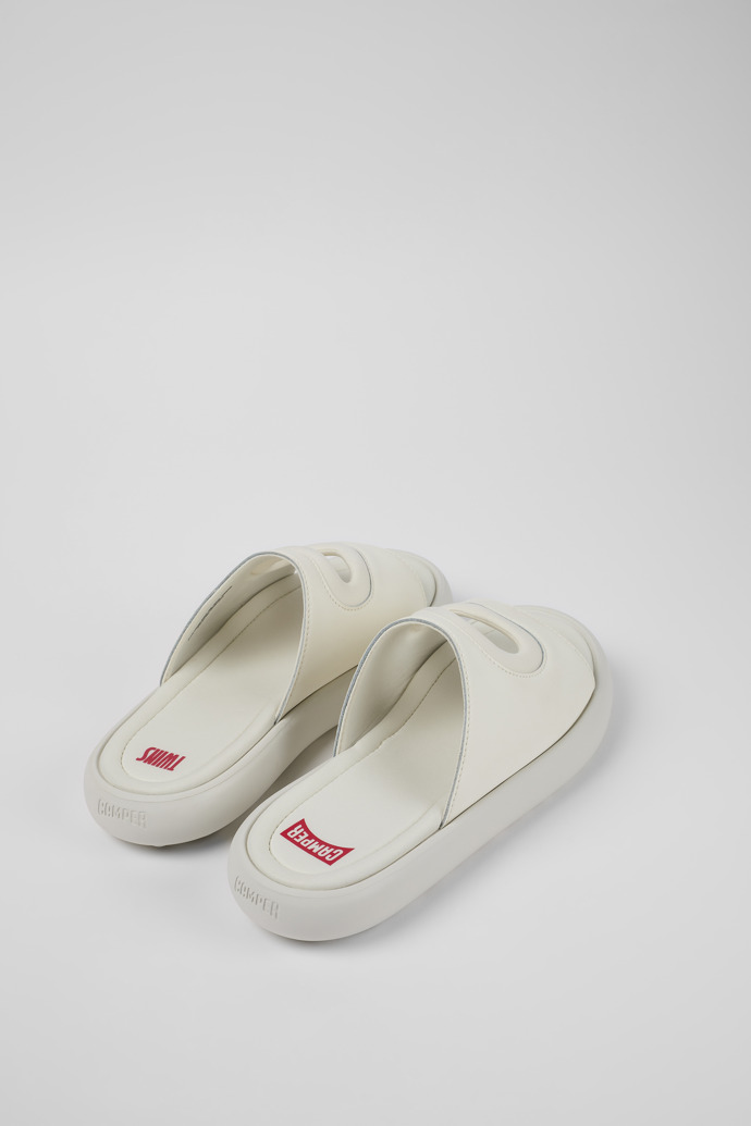 Camper Twins - Mules blancos de piel/tela para hombre
