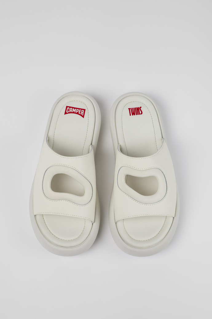 Camper Twins - Mules blancos de piel/tela para hombre