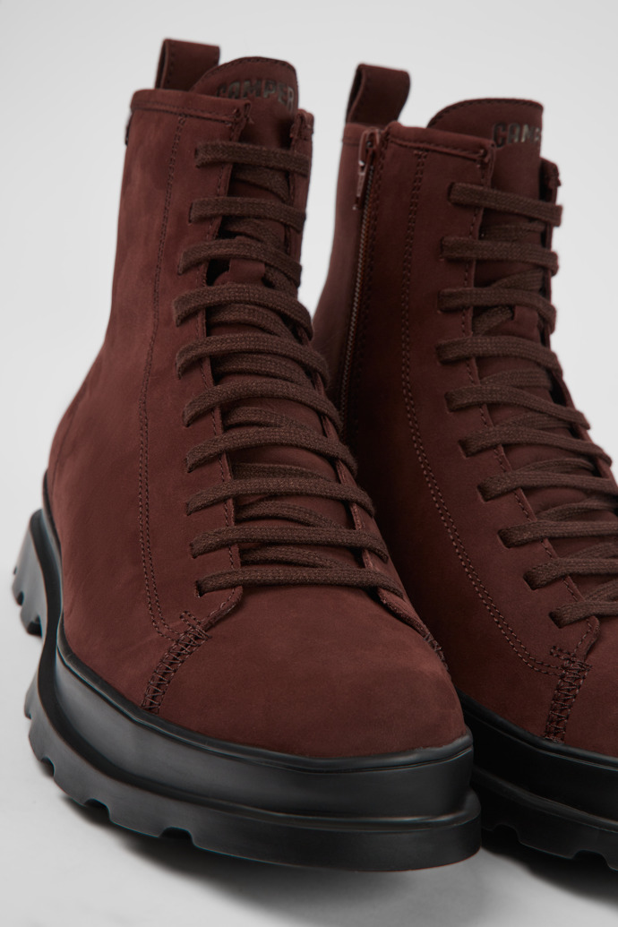 Camper Brutus HYDROSHIELD - Bota de media caña con cordones para hombre, color rojo vino