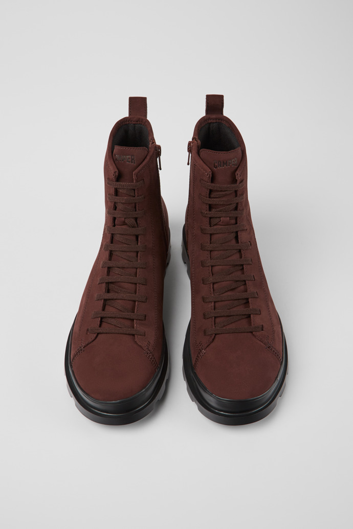 Camper Brutus HYDROSHIELD - Bota de media caña con cordones para hombre, color rojo vino