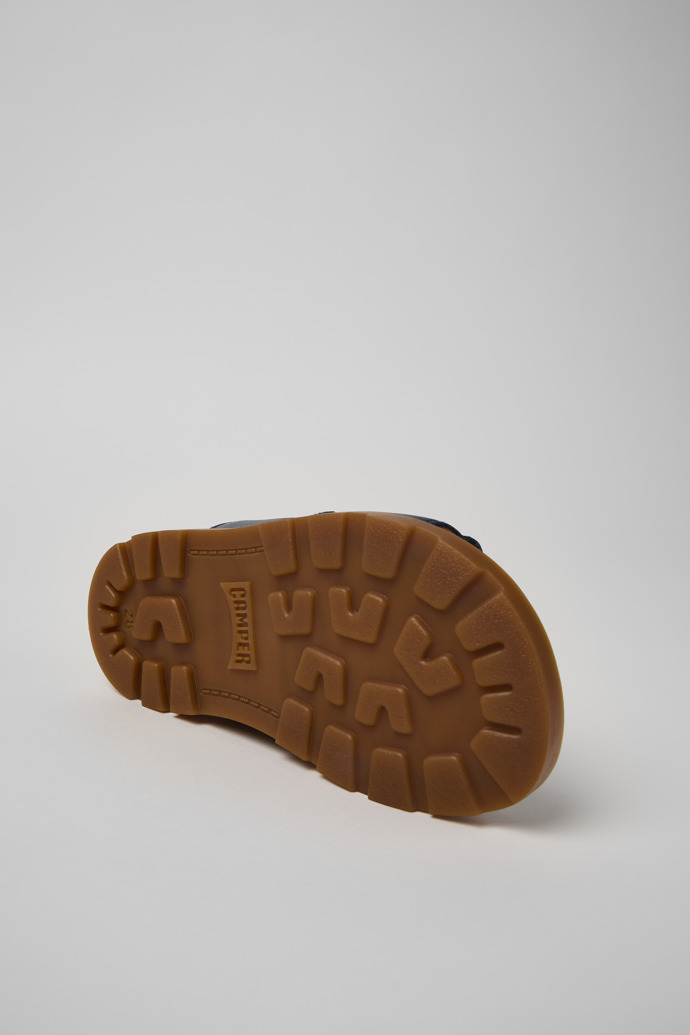 Camper Brutus Sandal - Sandalias de piel azul con doble tira.