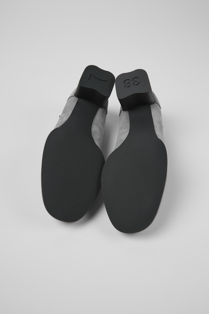 Camper Katie - Zapatos Mary Jane de nobuk gris.