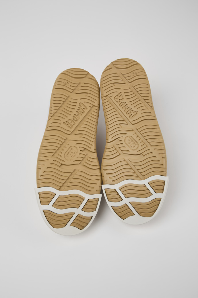 Camper Junction Runner - Zapatillas beige de piel nobuk para mujer.