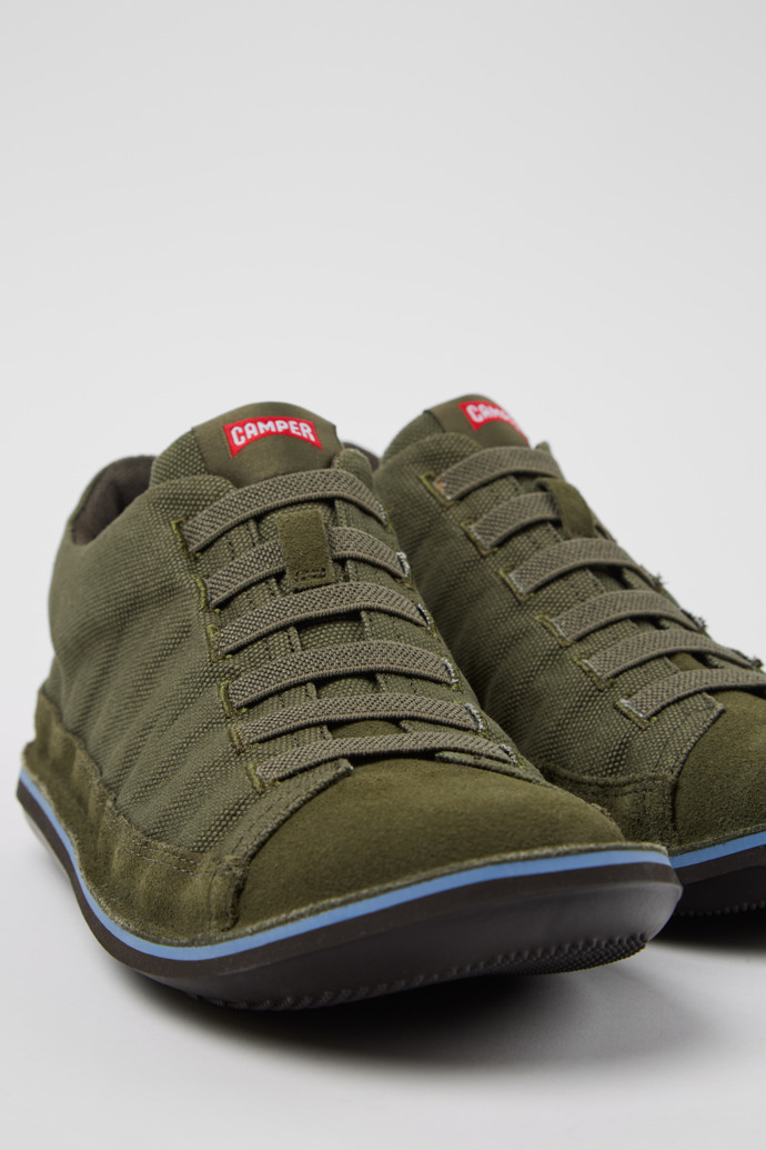 Camper Beetle - Botines verdes para hombre de algodón reciclado y nobuk.