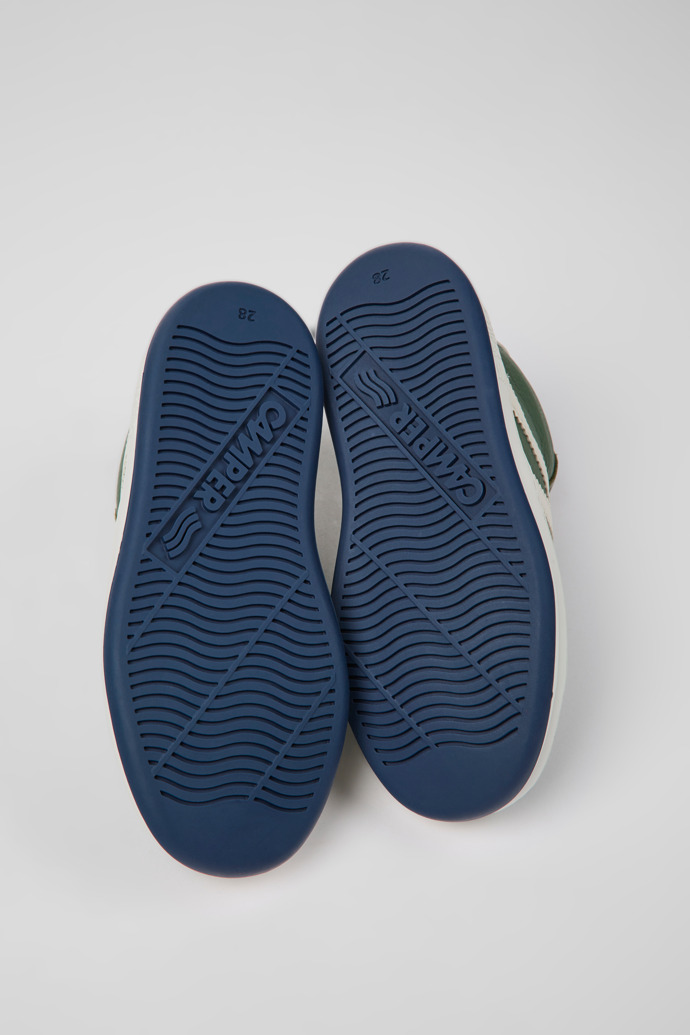 Camper Runner - Botines verdes y blancos de piel para niños.