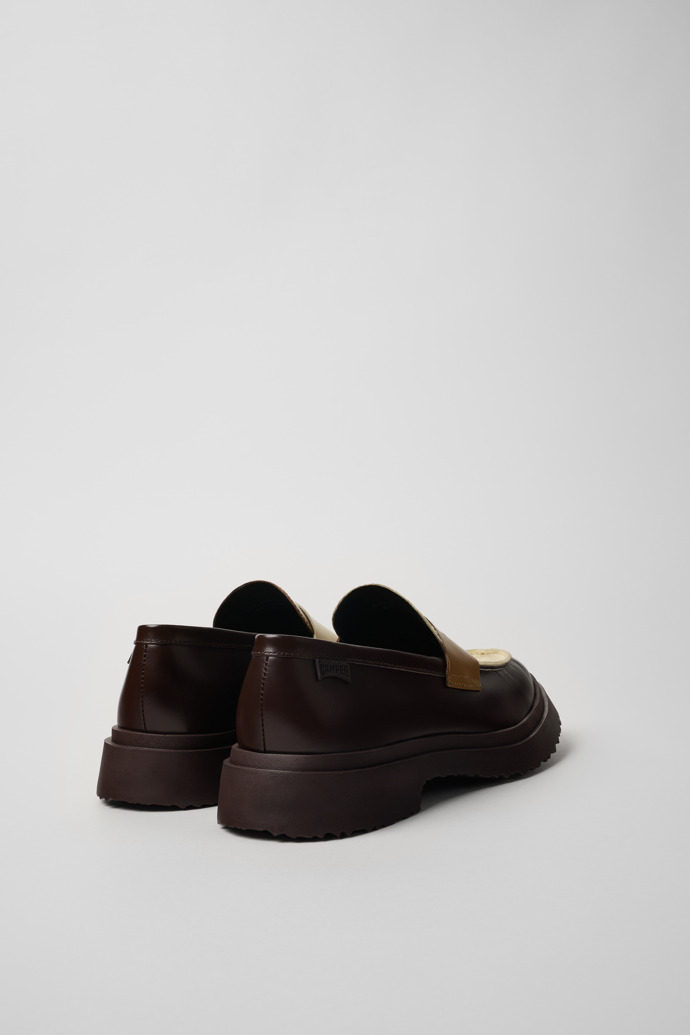 Camper Twins - Mocasines de piel marrón y blanca para hombre