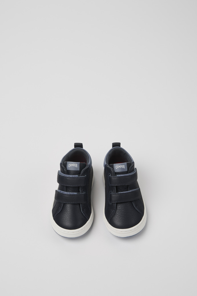 Camper Runner - Zapatillas de piel azul y gris para niños.