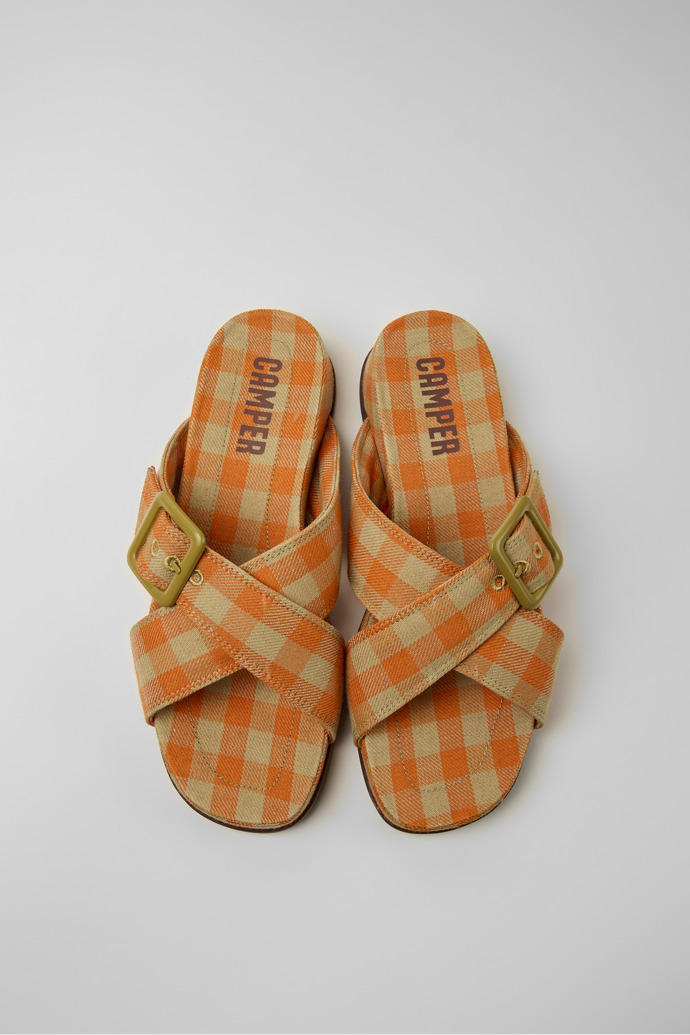 Camper Atonik - Sandalias para mujer en naranja y beige