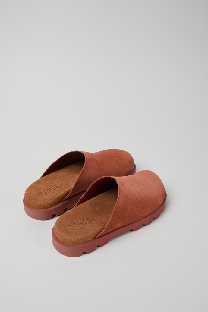 Camper Brutus Sandal - Sandalias rojas de piel nobuk para mujer.