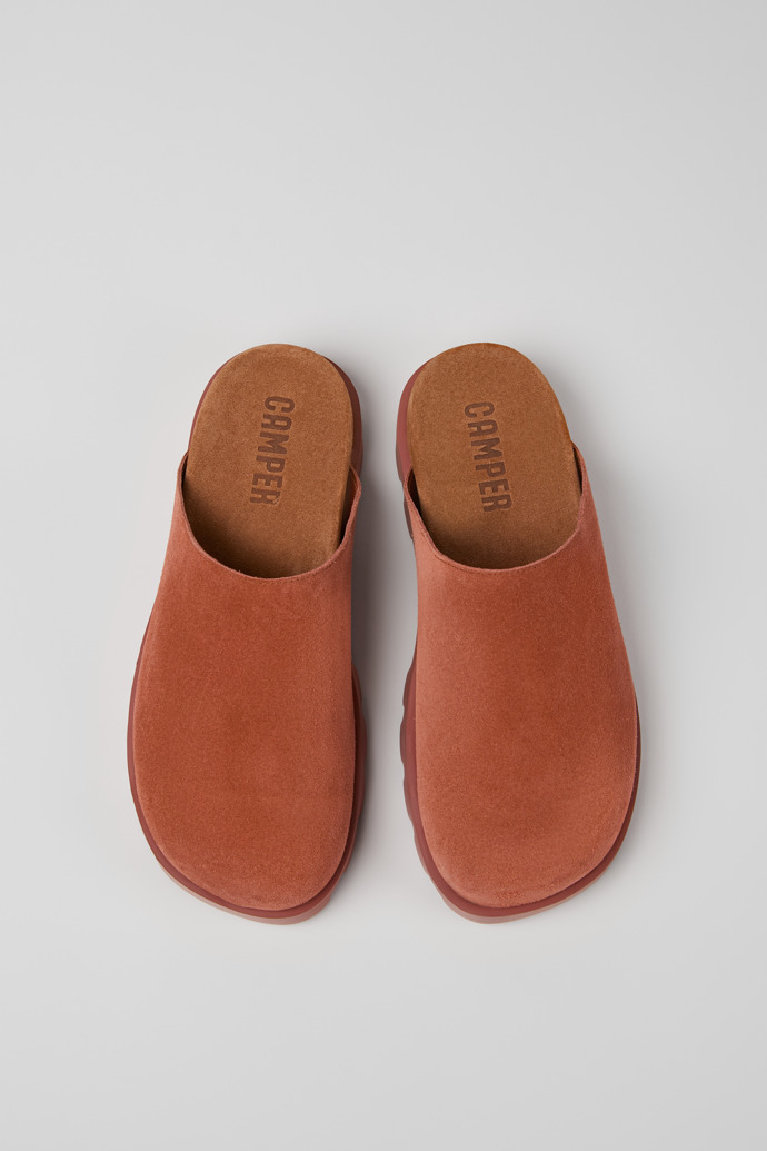 Camper Brutus Sandal - Sandalias rojas de piel nobuk para mujer.