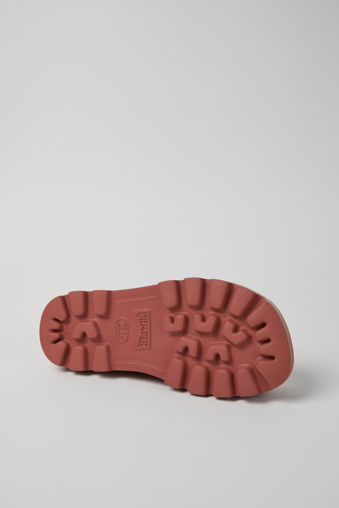 Camper Brutus Sandal - Sandalias rojas de piel nobuk para mujer.