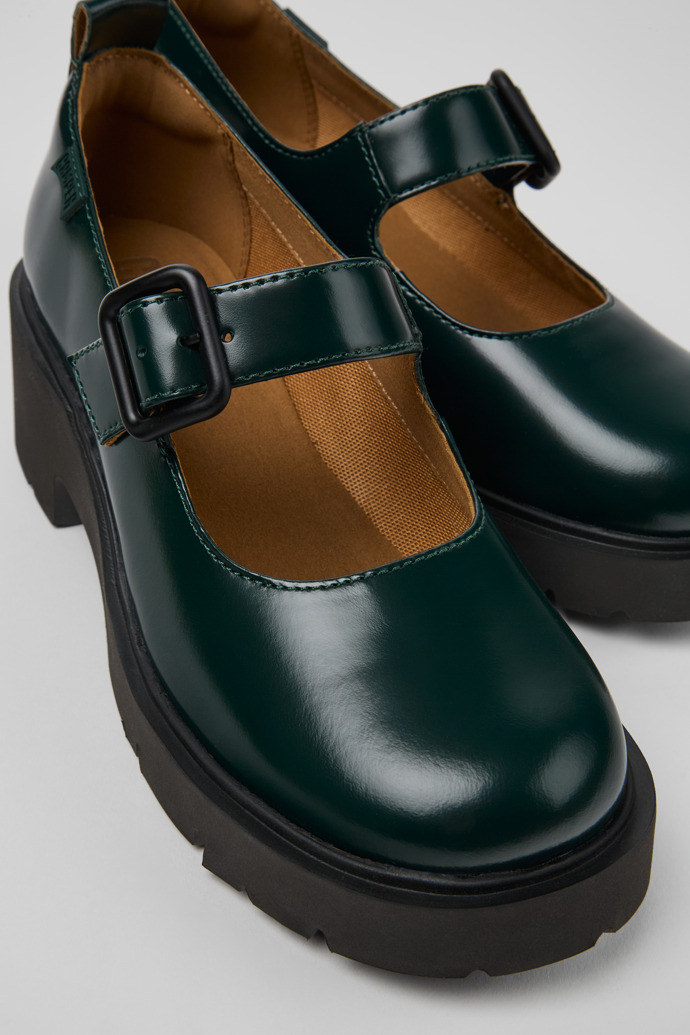 Camper Milah - Zapatos Mary Jane de piel verde para mujer