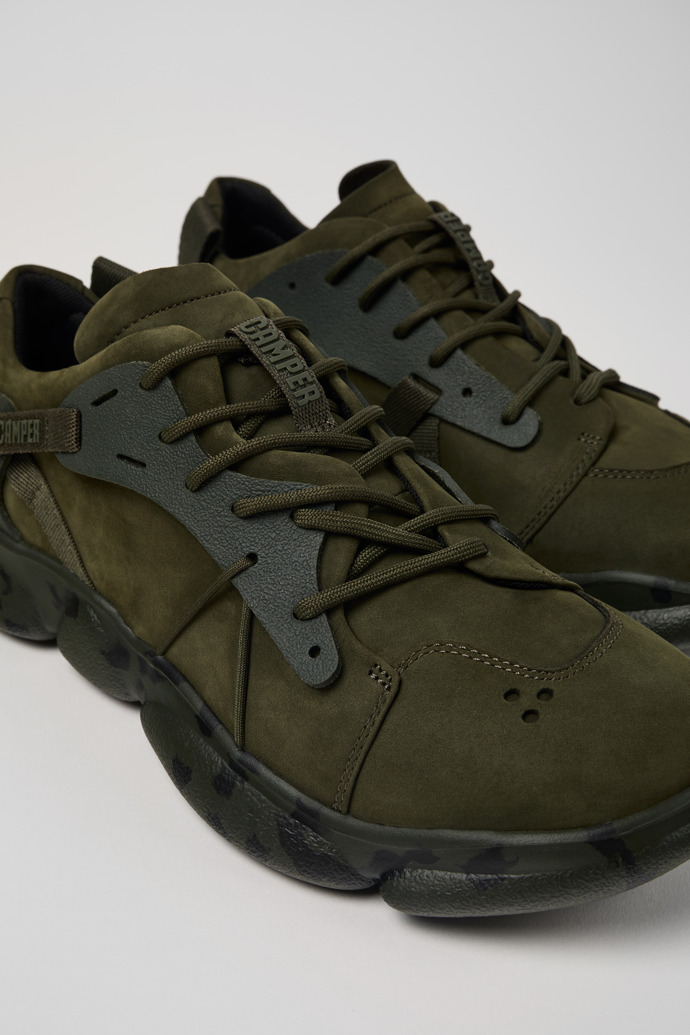 Camper Karst - Zapatillas verdes de tela y nobuk para hombre
