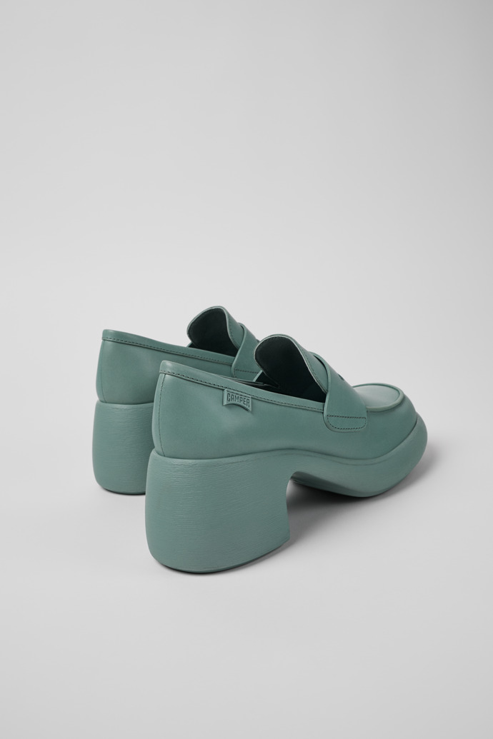 Camper Thelma - Bailarinas/mocasines verdes de piel para mujer.