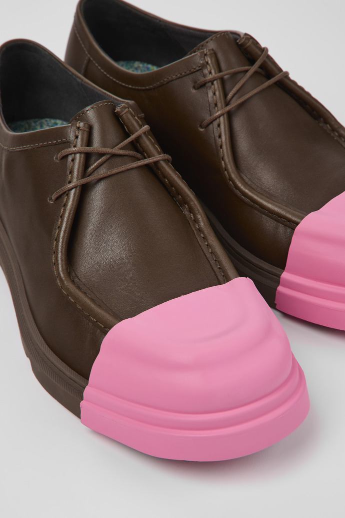 Camper Junction - Zapato de piel marrón para mujer