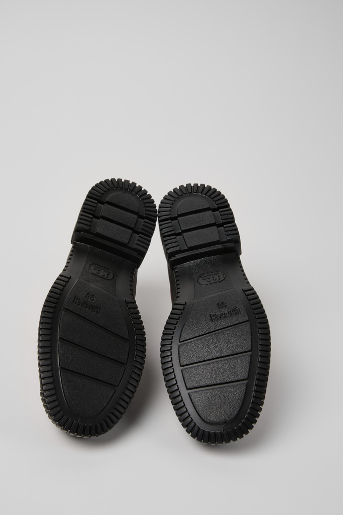 Camper Pix - Zapatos de piel y nobuk color vino tinto para mujer.