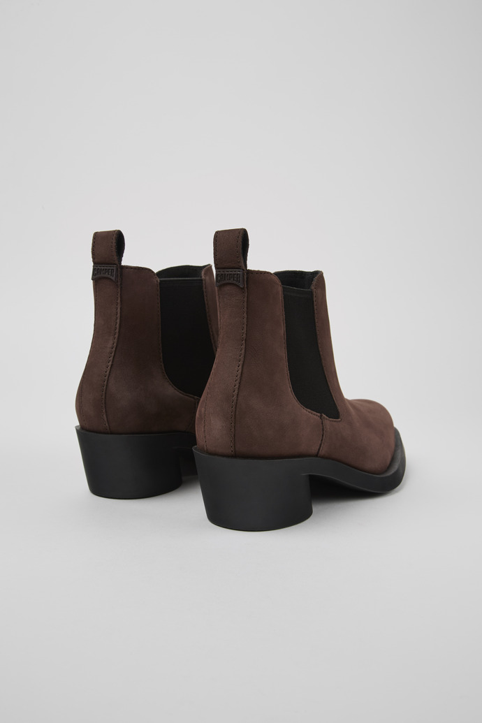 Camper Bonnie - Botines marrones de piel nobuk para mujer.
