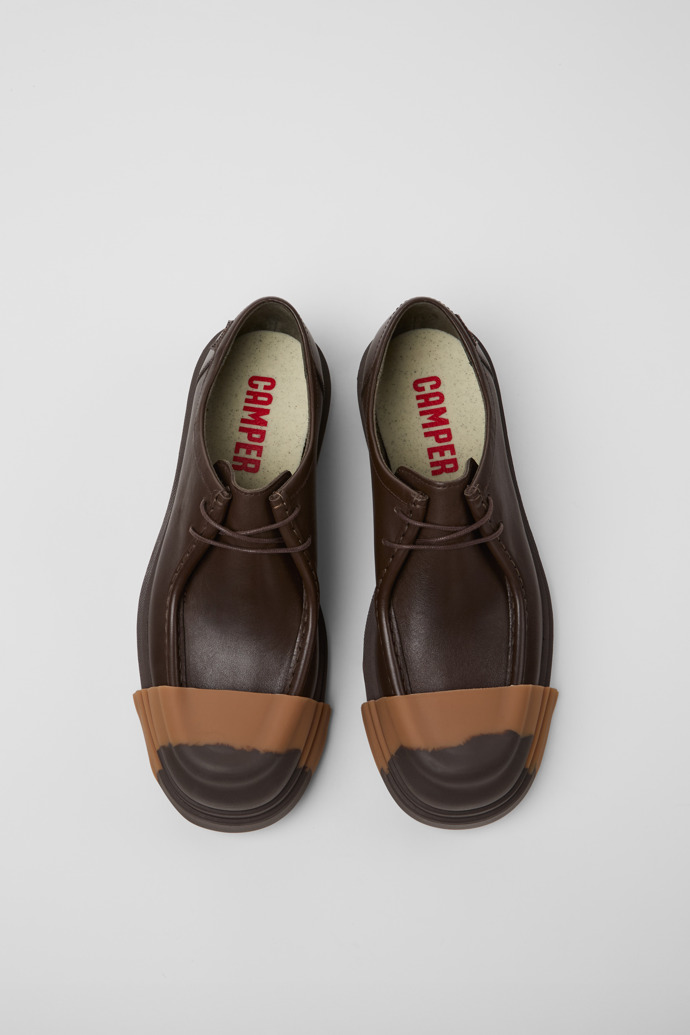 Camper Junction - Zapatos marrones de piel para hombre.