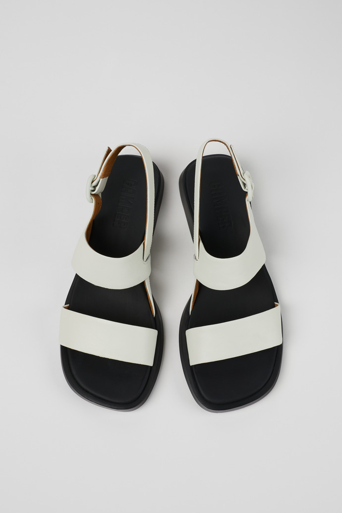 Camper Dana - Sandalias blancas de piel para mujer.