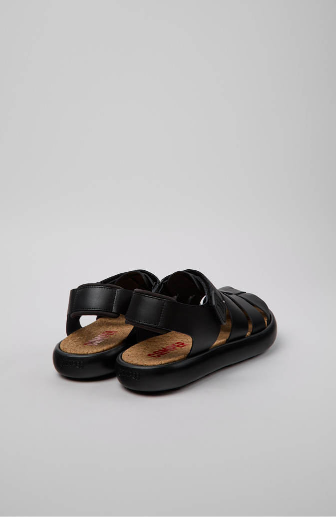 Camper Pelotas Flota - Sandalias de piel negras para hombre.
