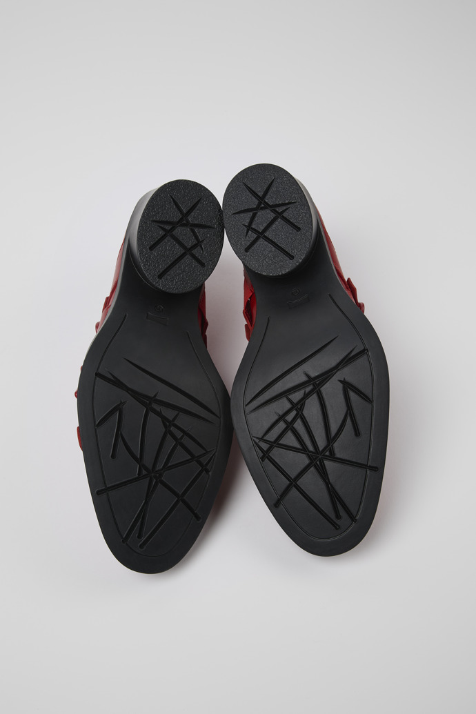 Camper Twins - Zapato de piel rojo para mujer