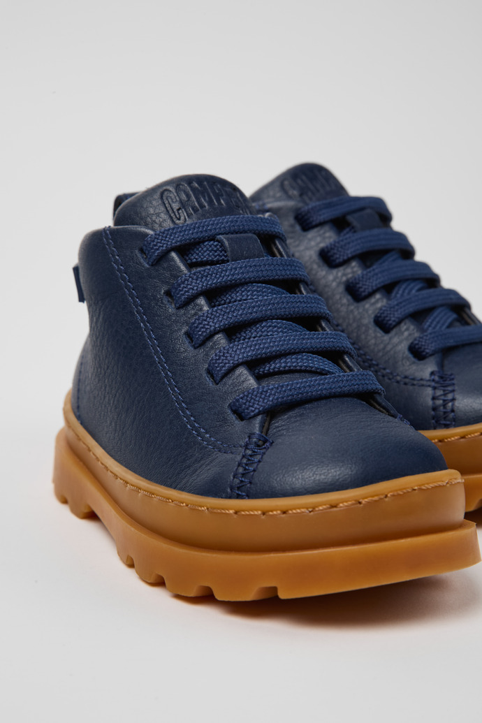 Camper Brutus - Botines azules de piel para niños.