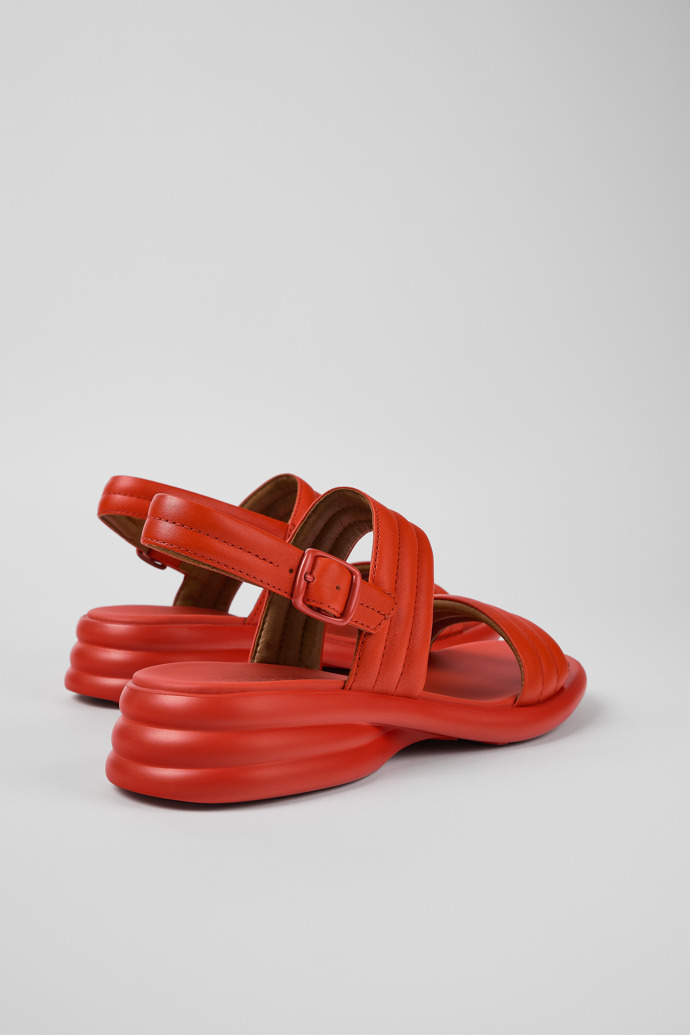 Camper Spiro - Sandalias rojas de piel con doble tira para mujer