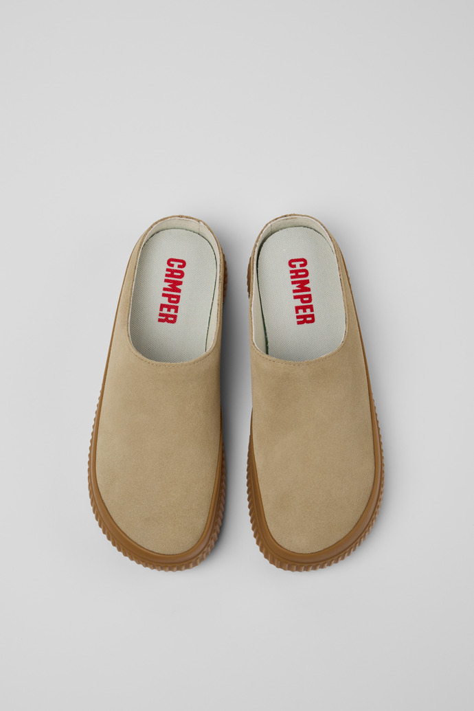Camper Peu Roda - Sandalias de piel nobuk beige para mujer.