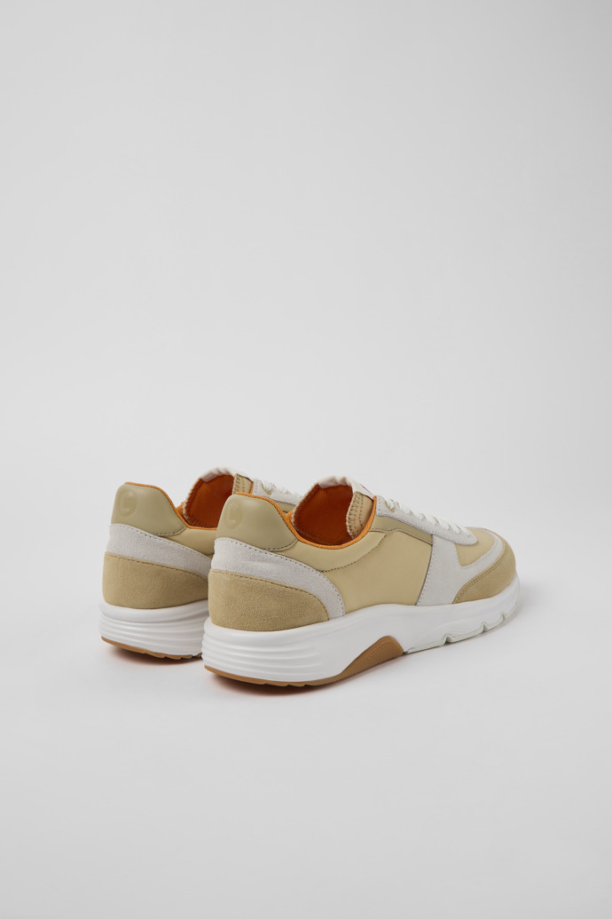Camper Drift - Zapatillas de piel nobuk beige y blanca para hombre