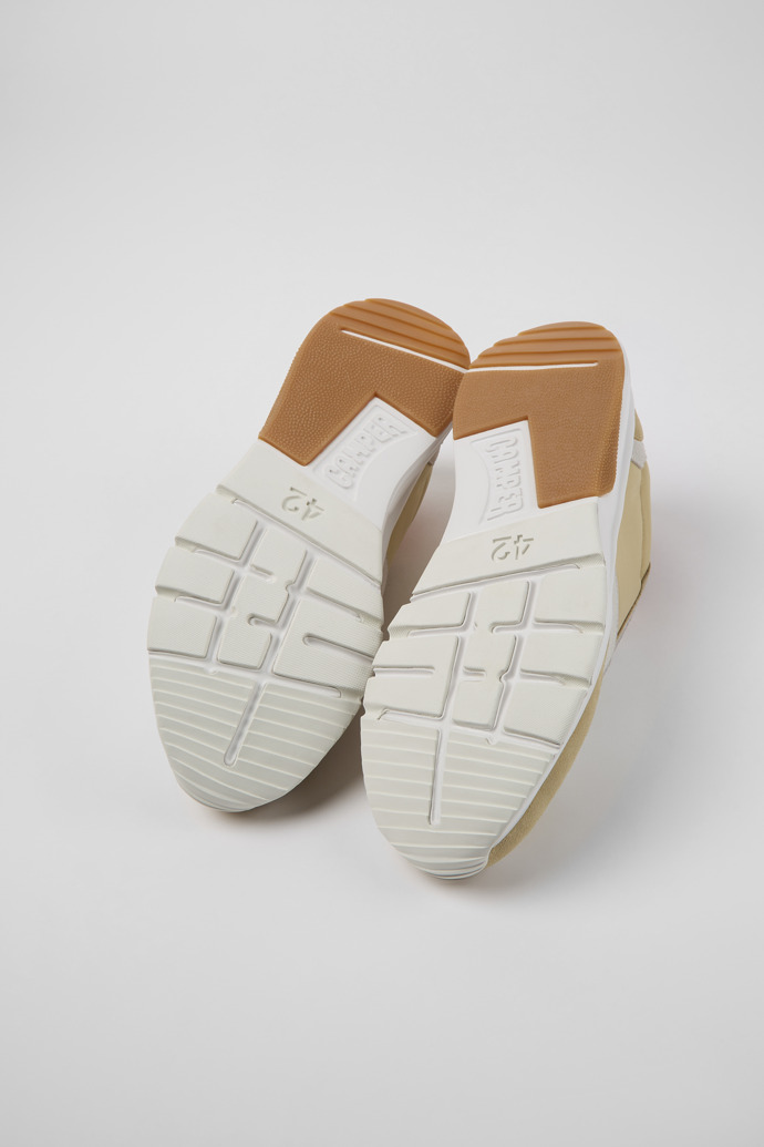 Camper Drift - Zapatillas de piel nobuk beige y blanca para hombre
