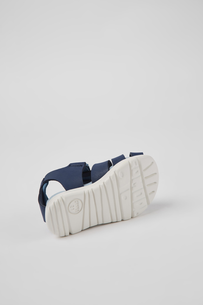 Camper Oruga - Sandalias infantiles de piel y textil azules.