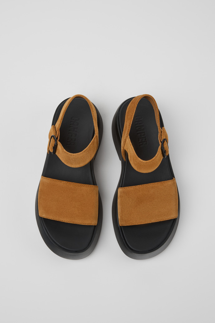 Camper Tasha - Sandalias marrones de nobuk para mujer
