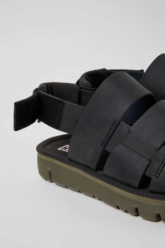 Camper Oruga - Sandalias negras de piel y textil para hombre