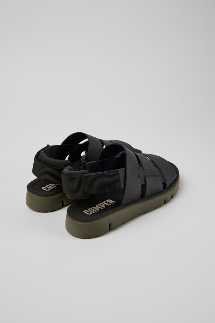 Camper Oruga - Sandalias negras de piel y textil para hombre
