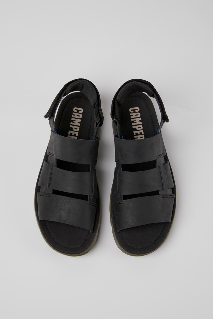 Camper Oruga - Sandalias negras de piel y textil para hombre