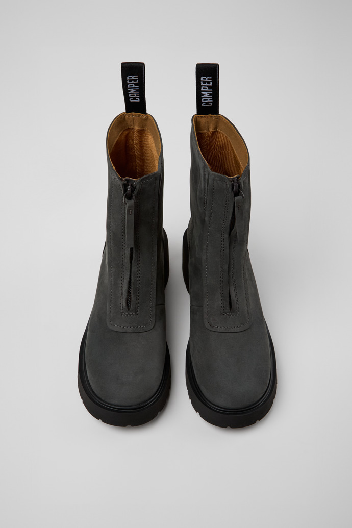 Camper Milah - Botas de media caña de piel nobuk gris para mujer.