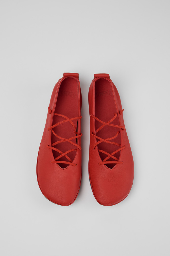 Camper Right Nina - Bailarinas rojas de piel para mujer.