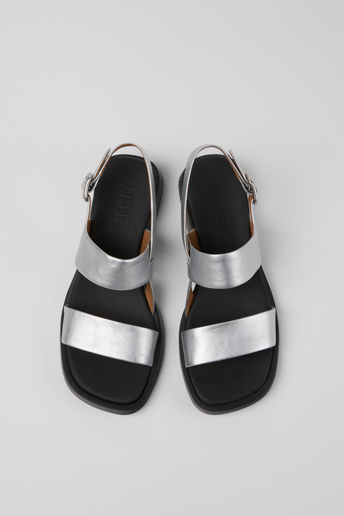 Camper Dana - Sandalias grises de piel para mujer.