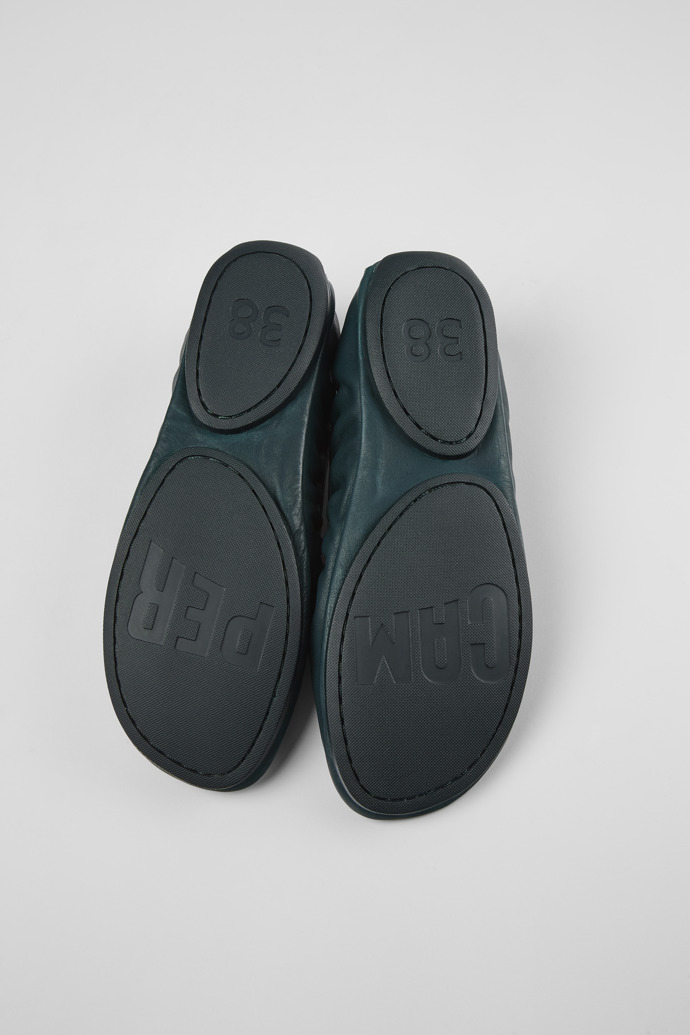 Camper Right - Bailarinas verdes de piel para mujer