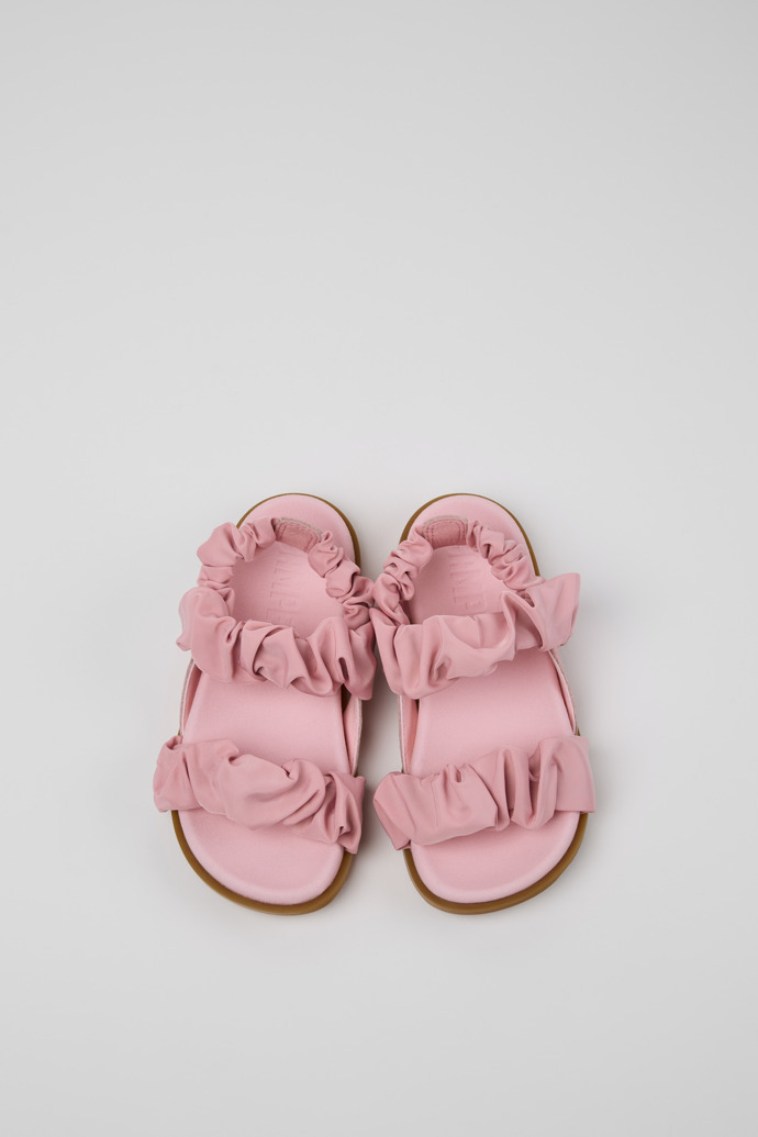 Camper Brutus Sandal - Sandalias de piel rosa y PET reciclado para niño.