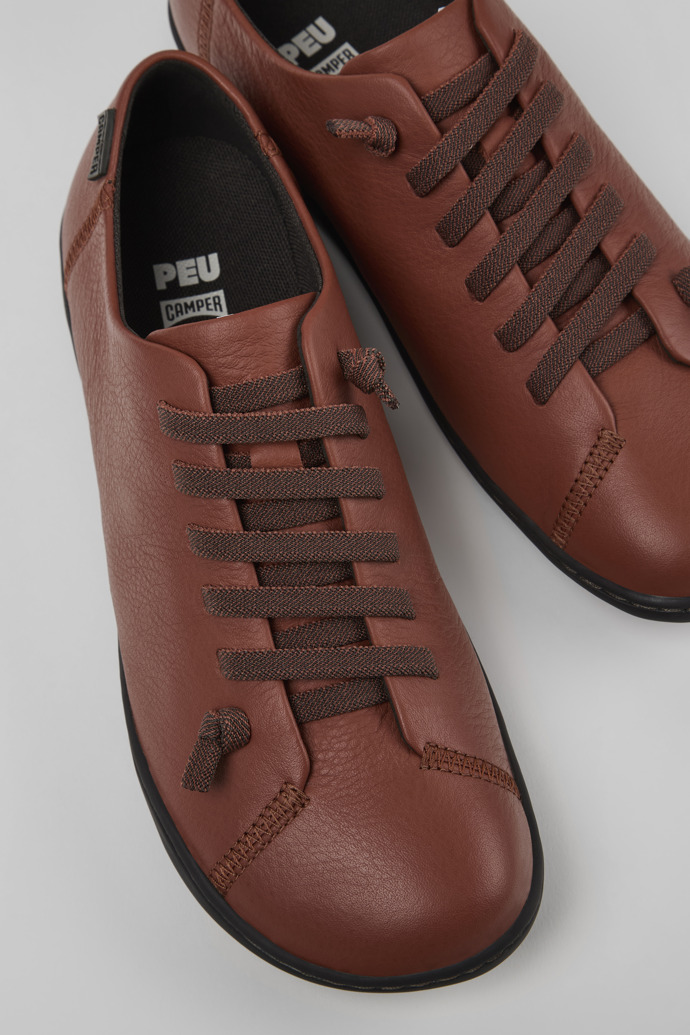 Camper Peu - Zapato de piel rojo para mujer