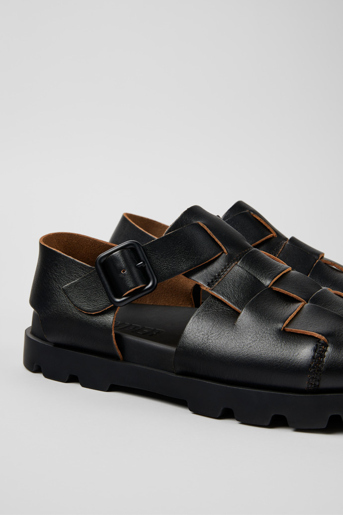 Camper Brutus Sandal - Sandalias negras de piel para hombre