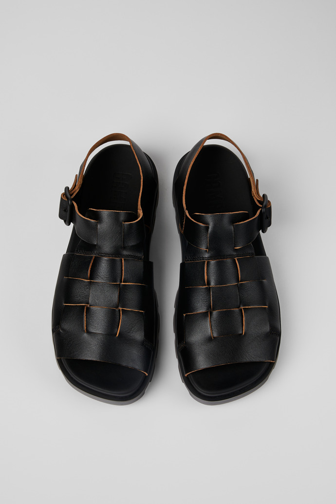 Camper Brutus Sandal - Sandalias negras de piel para hombre