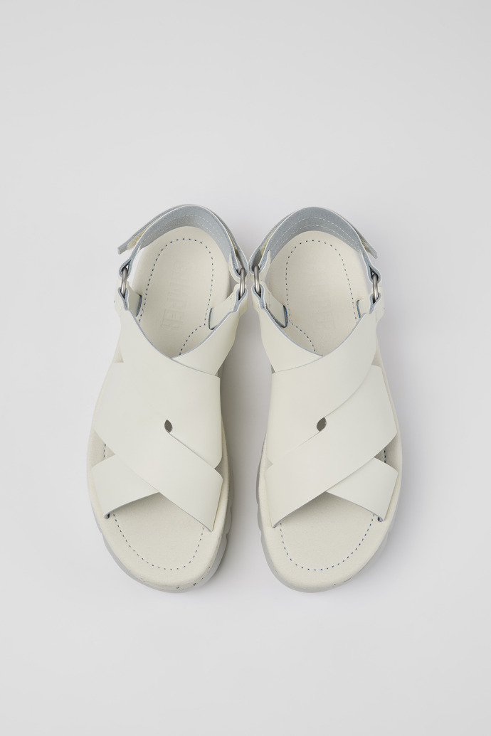 Camper Oruga Up - Sandalias blancas de piel para mujer