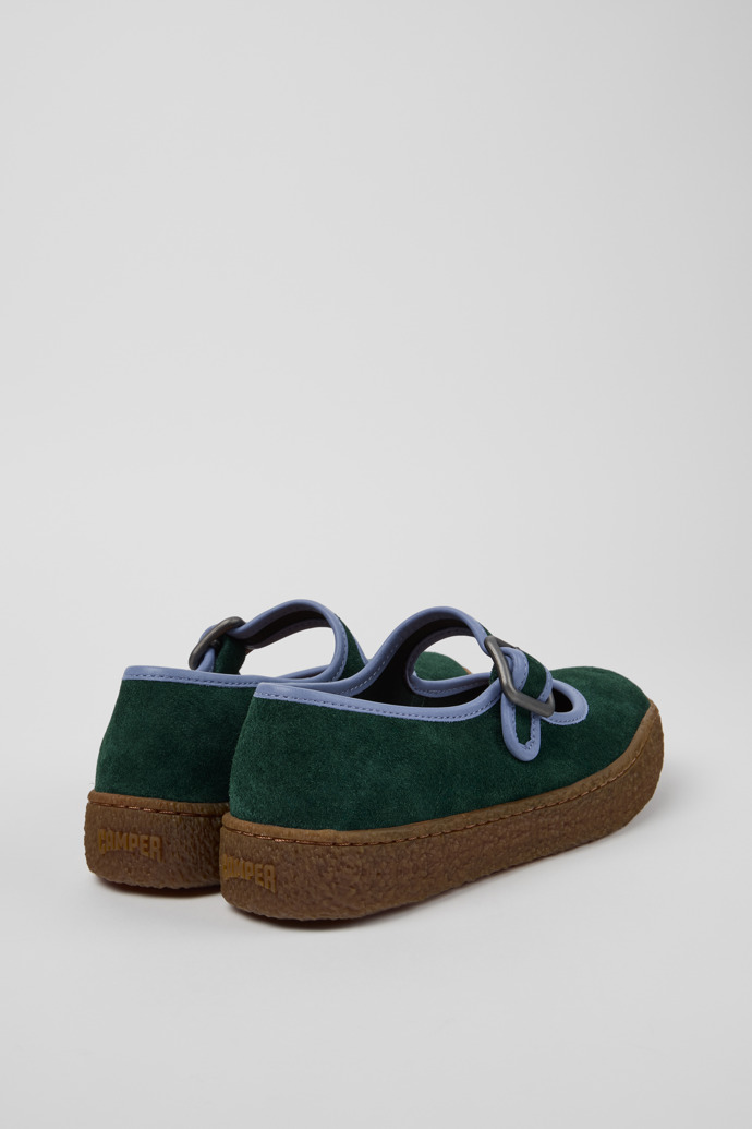 Camper Peu Terreno - Zapatos de piel y nobuk verde para mujer.
