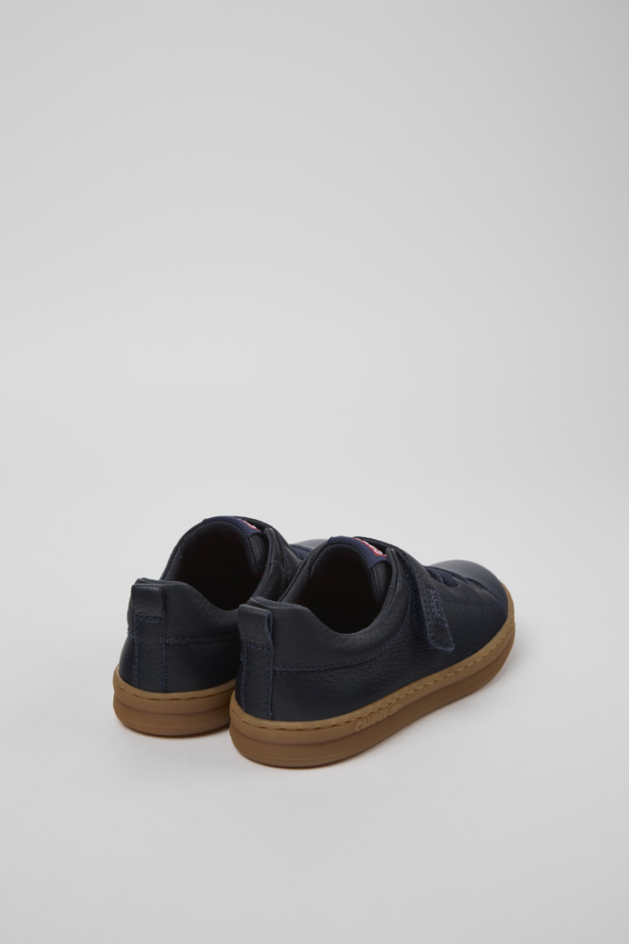 Camper Runner - Zapatillas azules para niño de piel y textil.